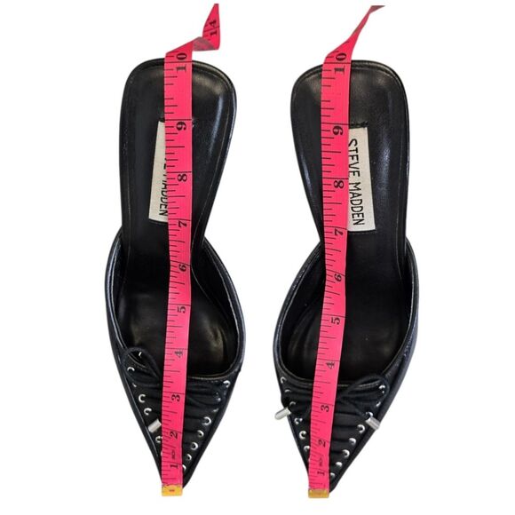 Steve Madden Women's 6/6.5 Brianne Black Pointed Toe Mule Pumps Heels - Picture 15 of 16